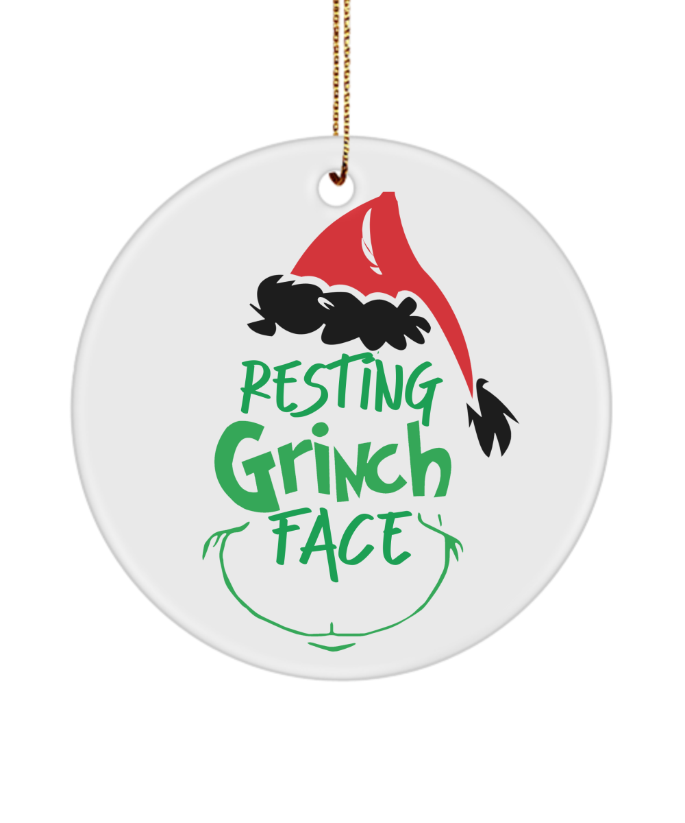 Resting Grinch Face Ornament