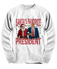 Load image into Gallery viewer, Santa&#39;s Favorite President  Trump Long Sleeve Shirt
