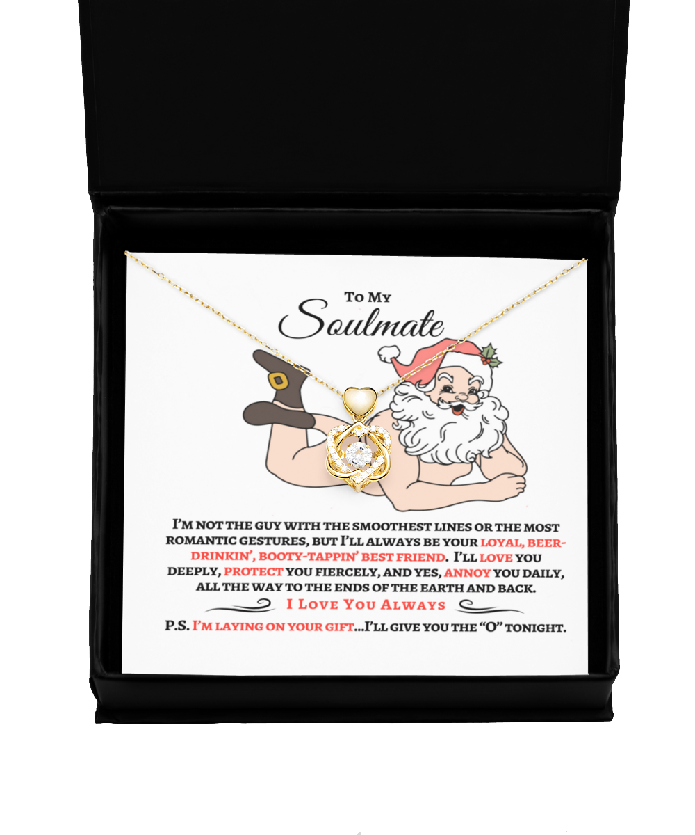 Naked Santa Soulmate Necklace - Gold Heart Knot Gift Set
