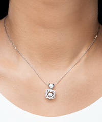 Load image into Gallery viewer, Naked Santa Soulmate Necklace - Silver Heart Knot Gift
