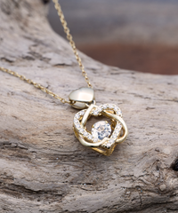 Load image into Gallery viewer, Naked Santa Soulmate Necklace - Gold Heart Knot Gift Set

