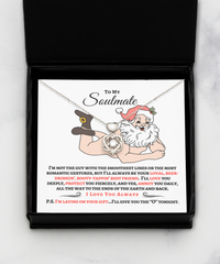 Load image into Gallery viewer, Naked Santa Soulmate Necklace - Silver Heart Knot Gift
