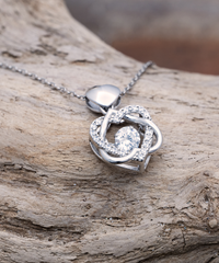 Load image into Gallery viewer, Naked Santa Soulmate Necklace - Silver Heart Knot Gift
